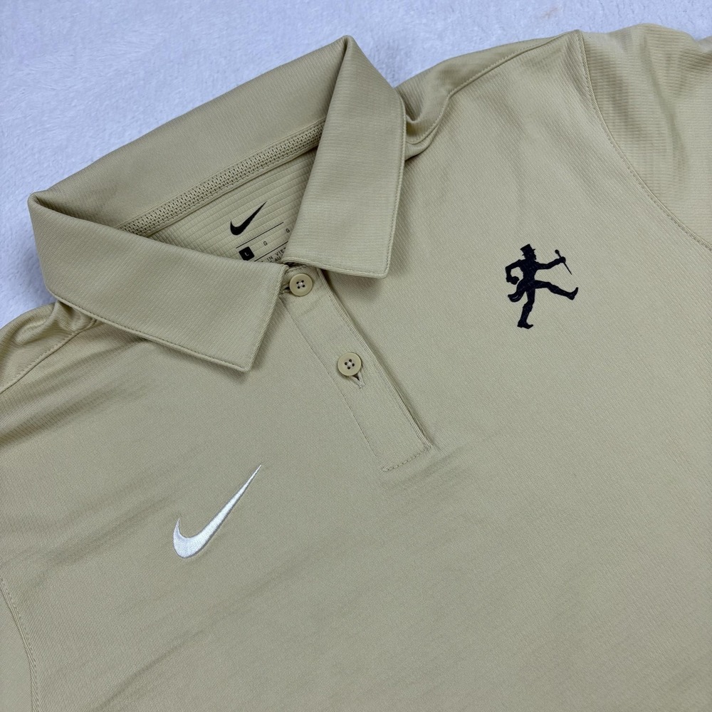 Nike Beige Polo Shirt with White Swoosh